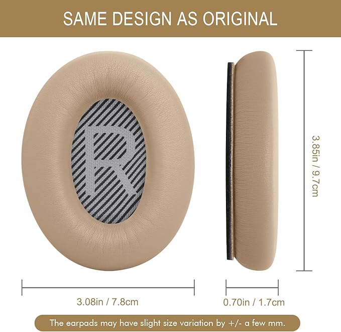 Premium Replacement Ear Pads for Bose QC35 & QC35ii Headphones Made by GEVO - Comfortable Adaptive Memory Foam and Extra Durable - Fits QuietComfort 35 & 35ii / SoundLink 1&2 AE | Beige