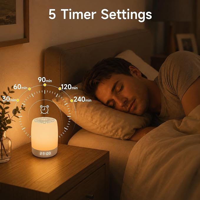 Sound Machine, White Noise Machine with 32 Soothing Sleep Sounds, Adjustable Night Light, App Remote Control, Personal Sleep Routine Alarm Clock for Baby Kids Adults