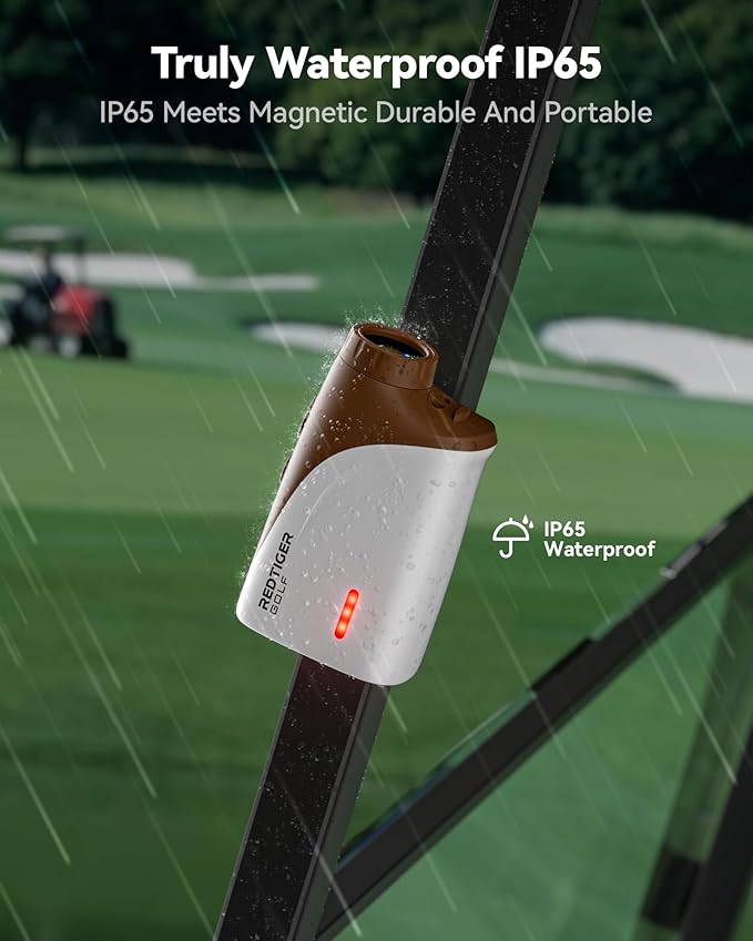 REDTIGER Mini Golf Range Finder with 1200 Yards, IP65 Waterproof and Slope Switch, 7X Magnification, Magnetic & Rechargeable Golf Rangefinder, Flag Pole Lock Vibration