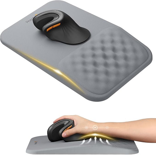 ProtoArc Ergonomic Mouse Pad with Wrist Rest, MP50 Mousepad with Massage Design, Soft Memory Foam and Non-Slip PU Base for Pain Relief, Desk, Home, Office, 12x8 Inches, Gray