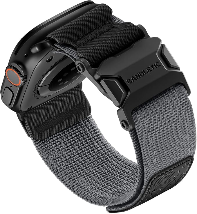 Bandletic Magnetic Nylon Band Compatible with Apple Watch Bands, Rugged Breathable Durable Replacement Straps for iWatch Ultra3/2 49mm,Series 11 10 46mm, 9/8/7 45mm, SE3/6/SE/5/4 44mm, 3/2/1 42mm