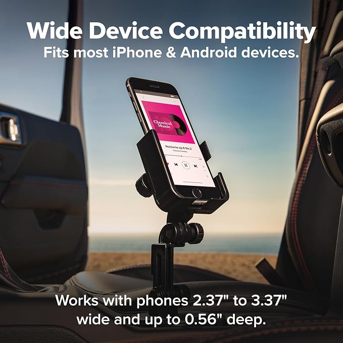 WeatherTech CupFone with Extension – Adjustable, Universal Cup Holder Cell Phone Mount Car & Truck Accessory – Best Design for iPhone & Smartphone Charging – Royal Blue Metal Knobs