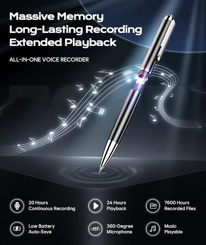 72GB Digital Voice Recorder w/USB Type-C, Portable Dictahpone Recording Device, One-Touch Start Voice Active Recorder with Playback, Portable Audio Recorder for Class Meeting