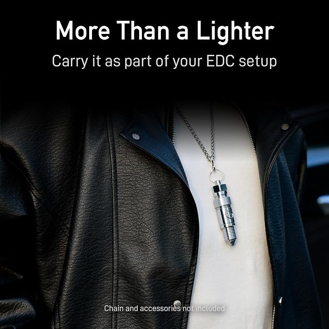 Spark Plug Electric Arc Lighter, Rechargeable Flameless USB-C Metal EDC Gear, Stainless Steel Gift for Men with Gift Box (Silver)