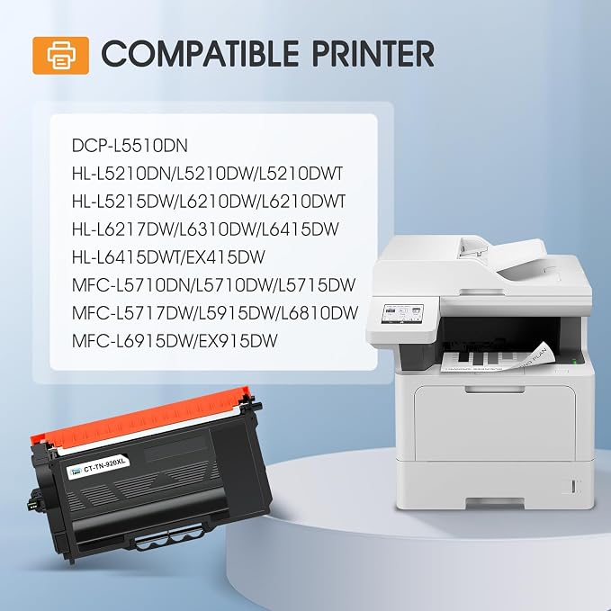 TN920XL TN920 Toner Cartridge HL-L6210DW MFC-L5710DW HL-5915DW Compatible for Brother TN 920 920XL TN920XXL TN920UXXL TN-920XL HL-L6210DWT HL-L5210DW HL-L5210DN HL-L6310DW Printer High Yield 4 Pack