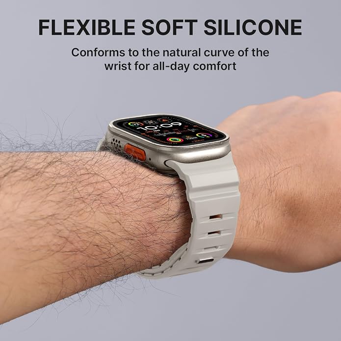 Bandletic Magnetic Watch band Compatible with Apple Watch Bands - Magnet Bands 49mm 46mm 45mm 44mm 42mm Men Women, Rugged Silicone Strap for iWatch Series 11/10/9/8/7/SE3/SE2/SE/6/5/4/3/2/1