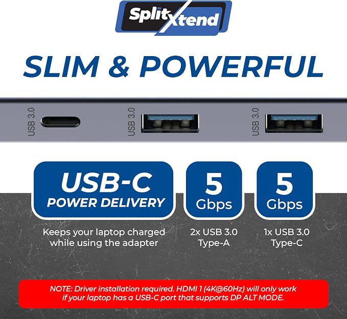 OREI SplitXtend USB C Docking Station Triple Monitor with 3xHDMI Ports, Thunderbolt 4 Dock, HDMI DisplayPort Hub, Dual Monitor HDMI Adapter Extend, USB C Splitter, 100W PD, SD Card Reader, 4K Output