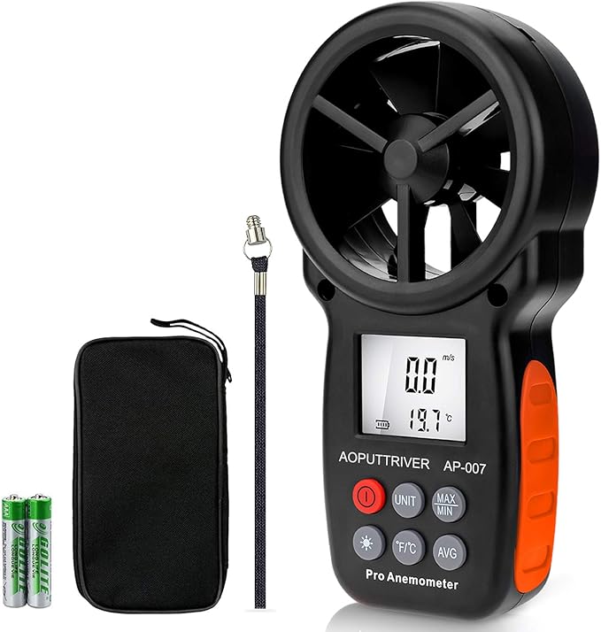 Anemometer Handheld Wind Speed Meter for Wind &Airflow &Wind Chil, Air Flow Meter for Drone Flying Golf Shooting,14℉-113℉ Wind Tempe