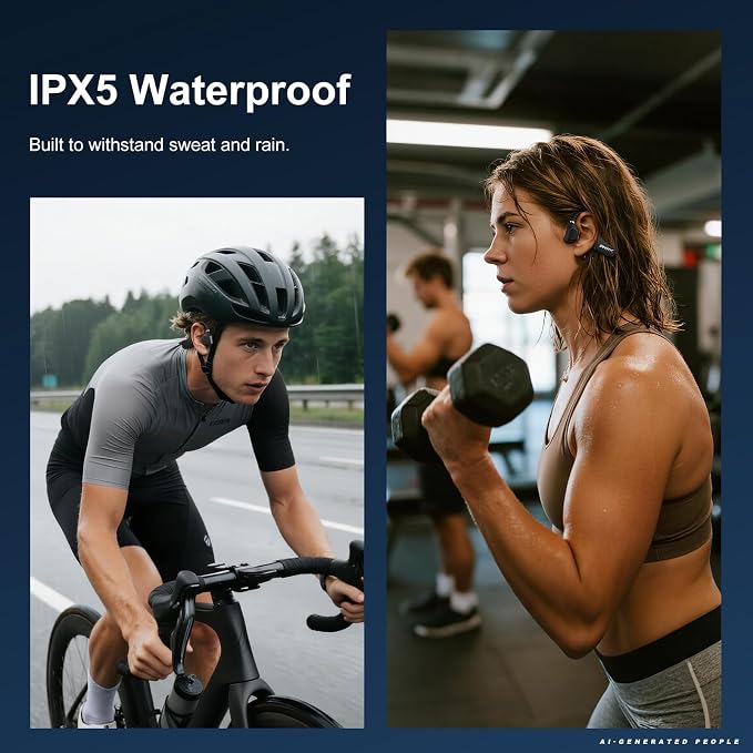 Open Ear Headphones, Running Headphones Bluetooth 5.4 with Built-in Mic, 22g Lightweight Comfort, 14H Battery & IPX5 Waterproof Sports Headphones for Running, Cycling, Gym, Walking