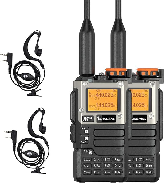 2 Pack QUANSHENG UV-K5 8 Radio DTMF Walkie Talkie with NOAA Weather Forecast Type-c Charging Dual Band UV-K6 Upgede Version UV-K5 Two Way Radio with Earpiece