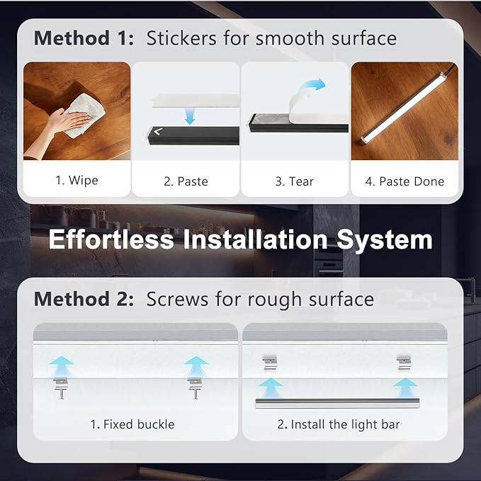 VST Smart Under Cabinet Lighting 6 Bars - UL Listed CRI 93+ Adjustable Strip Lights, Alexa & Google Home Compatible, App/Voice/Hand Wave Control for Kitchen Cabinets & Closets
