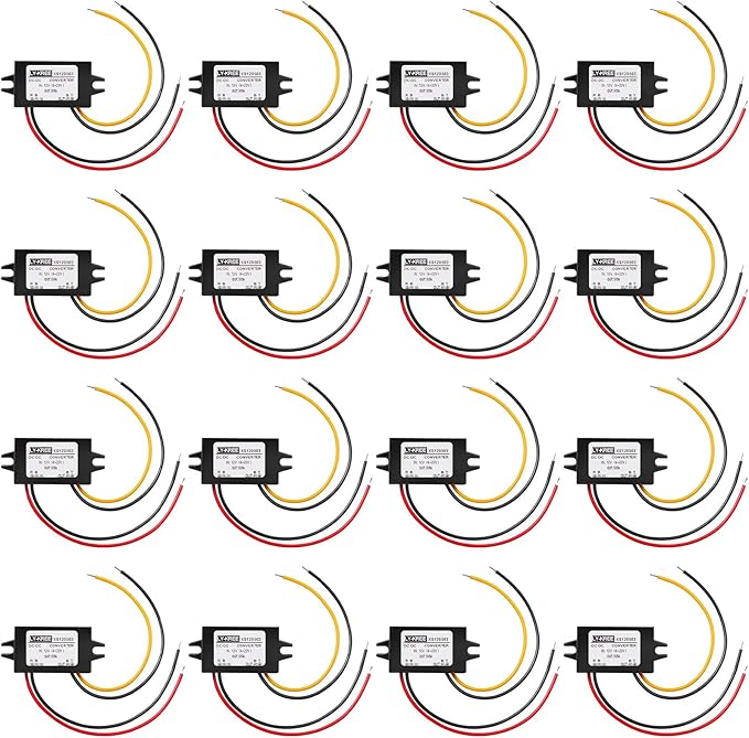 Weewooday 8 Pieces Direct Current Converter 12v to 5v 3a 15w Buck Converter Module, Reduced Voltage Regulator Car Power Output Power Adapter, Wire Interface