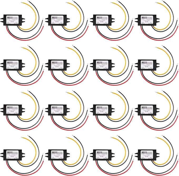 Weewooday 16 Pieces Direct Current Converter 12v to 5v 3a 15w Buck Converter Module, Reduced Voltage Regulator Car Power Output Power Adapter, Wire Interface