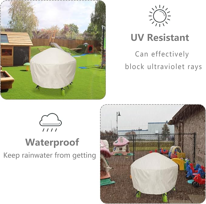 Water Table Cover Waterpark Play Table Covers Sand Water Outdoor Water Table Cover 34X34X18 inch-Beig