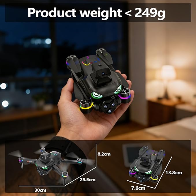 Drone with camera for adults, screen on controller, drone with obstacle avoidance, 2 Batteries, Optical Flow Positioning, One-Touch Takeoff/Landing, drone with camera for kids, toys for boys