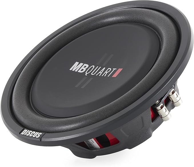 MB Quart DS Inch Shallow Space Saving Slim Subwoofer Car Speakers with Dual Voice Coil for Vehicle Sounds Audio Systems, Black