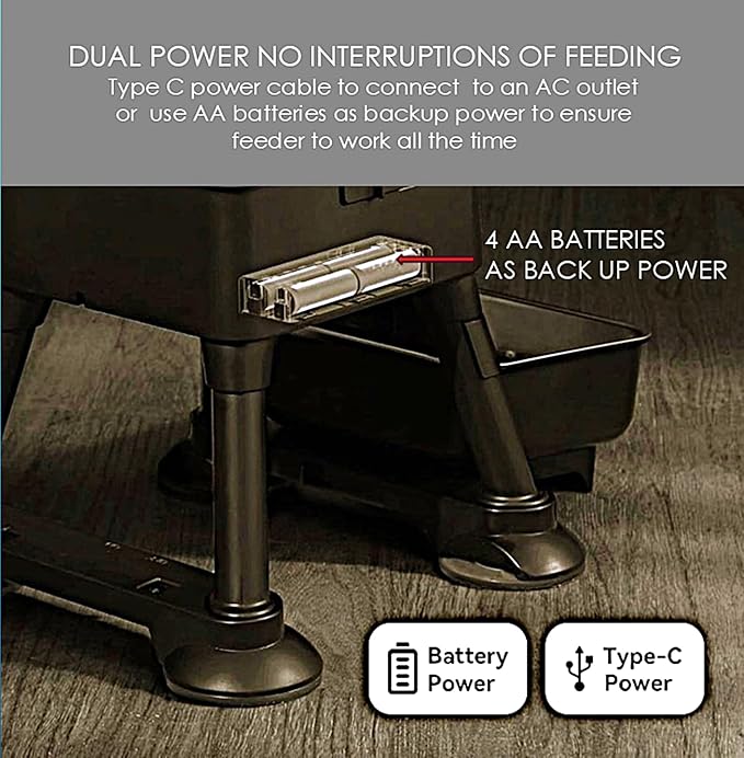 Automatic Pet Feeder, 4L Digital Smart Food Dispenser with LCD Display, Programmable Timer for Cats and Dogs, Stainless Steel Bowl, Tip-Over Resistant 4-Leg Design