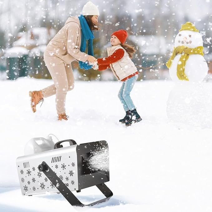 VEVOR Snow Machine, 1500W Handheld/Hanging Snow Maker By Wireless Remote Control, Portable Snowmaking Machine, High Output Snowflake Maker with 5L Tank for Christmas Party Wedding Stage Effects