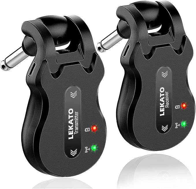 LEKATO 5.8Ghz Wireless Guitar System 4 Channels Audio Digital Guitar Transmitter Receiver