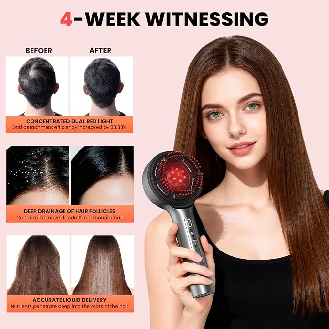 4 in 1 Hair Scalp Massager Oil Applicator, Electric Scalp Brush for Home, IPX7 Waterproof Electric Head Massager