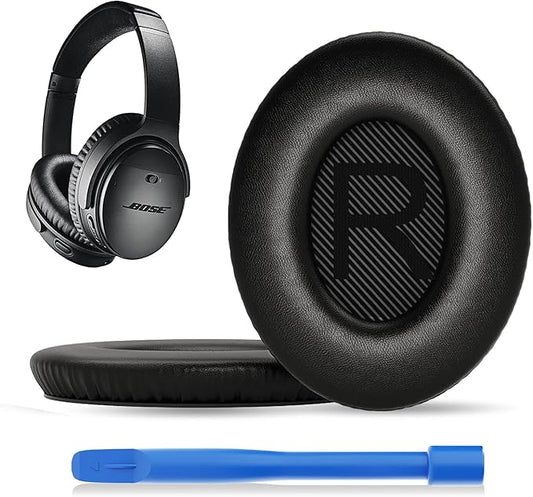 Replacement Ear Pads for Bose QC35, EarPads for Bose QuietComfort 35 / Quiet Comfort 35 II Wireless Over-Ear Headphones, Black