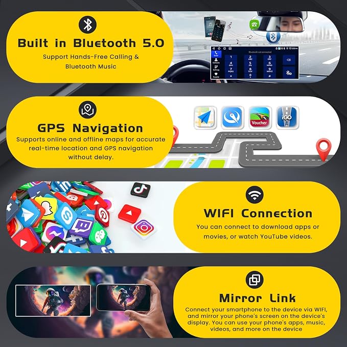 [4G+64G] Radio for Dodge Ram(2002-2006), Jeep Wrangler 2003-2006, Jeep Liberty 2002-2007, Jeep Grand Cherokee(1999-2004) – 6.86" HD Touchscreen Car Stereo with CarPlay Android Auto GPS SWC