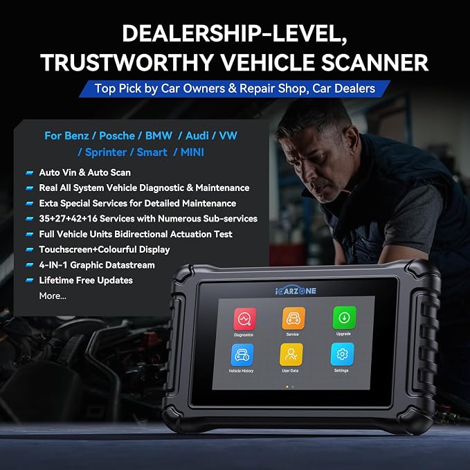 UR400 Bidirectional Diagnostic Tool for Porsche/Benz/BMW/Audi/VW, All System, 49 Reset +39 Services, 500+ Sub-Functions for Accurate Car Miantenance, 4000+Active Test Items，AutoVIN