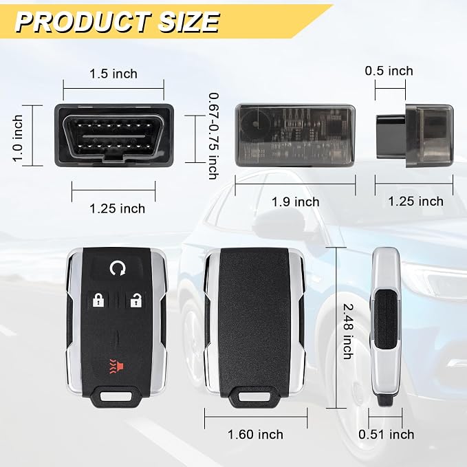 Vurkcy Key Fob Replacement for 2014-2020 Chevrolet Silverado & GMC Sierra/ 15-21 Chevy Colorado &GMC Canyon Car Keyless Entry Remote Control, M3N-32337100, 4 Btn