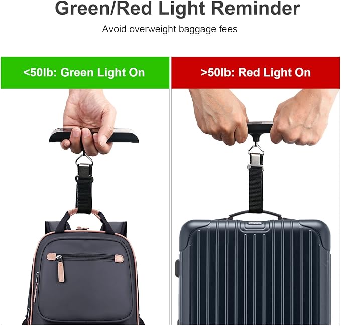 travel inspira RFID Blocking Travel Money Belt with Anti-Thief Zip - Slim Passport Holder and Digital Luggage Scale 110 Pounds, Battery Included