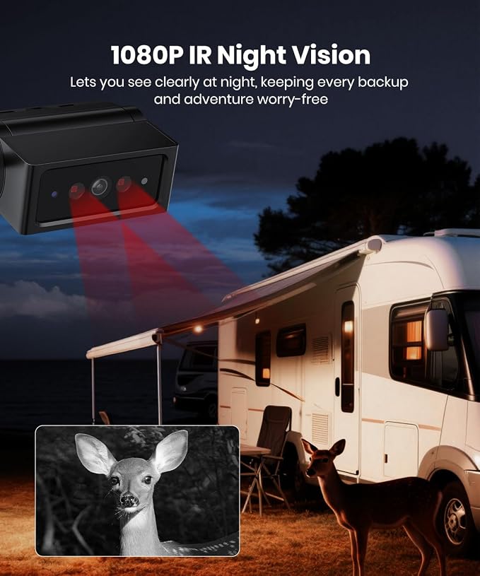 AUTO-VOX S4B Wireless Backup Camera Bundle: Includes 4PIN USB Cable & S4B CAM, Split-Screen Display, Quick Install, IP69K Waterproof, Ideal for Truck, Trailer, or Car
