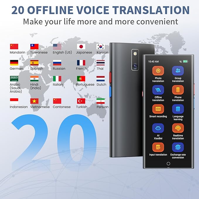 Language Translator Device, 2026 Upgraded Chip Two Way Real-Time Voice Translator, 150 Languages AI/Online/Offline/Group/Phone Translation, No WiFi Needed, 5.5" HD Screen for Travel Business Learning
