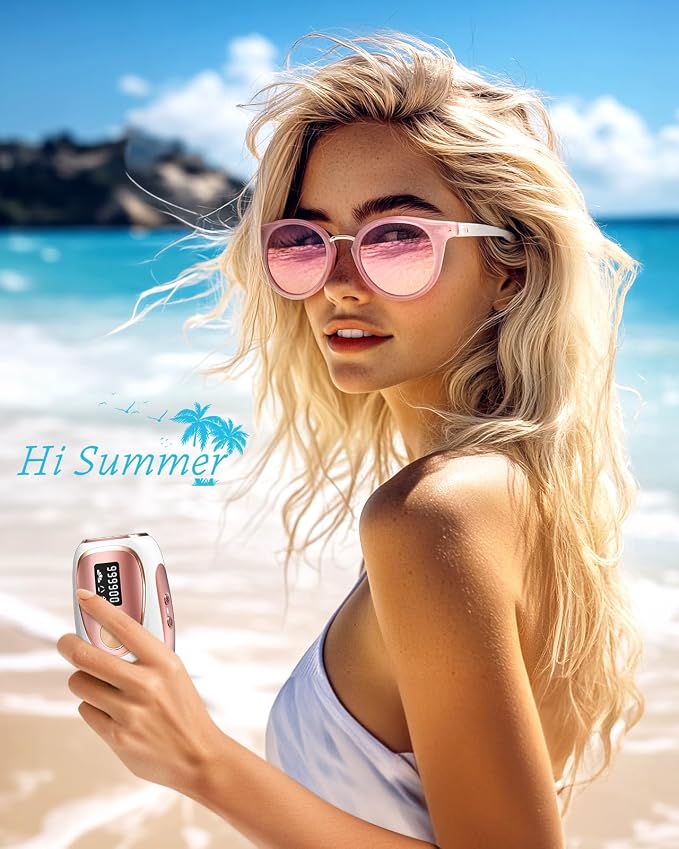 LYSMOSKI Laser Hair Removal, IPL Hair Removal with Ice-Cooling System for Painless & Long-Lasting Result, Safe At-Home Hair Remover Device for Armpits Back Legs Arms Face Bikini Line, Rose Gold