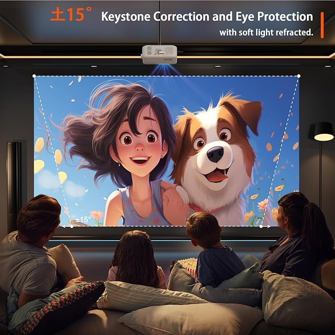 Mini Projector, VOPLLS 1080P Full HD Supported Video Projector, Portable Outdoor Home Theater Movie Projector, 50% Zoom, Compatible with HDMI, USB, AV, Smartphone/Tablet/Laptop/PC/TV Box