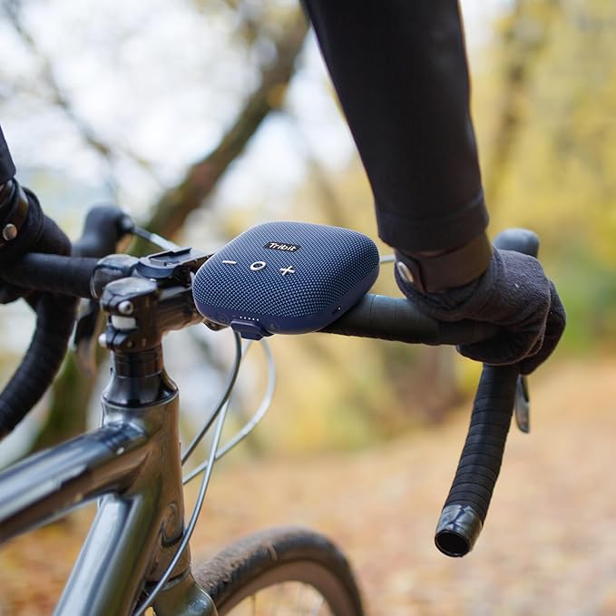 Tribit StormBox Micro 2 Portable Speaker: 90dB Loud Sound Deep Bass IP67 Waterproof Small Speaker Built-in Strap, 12H Playtime for Outdoor Camping Biking, 150ft Range (Pure Blue)