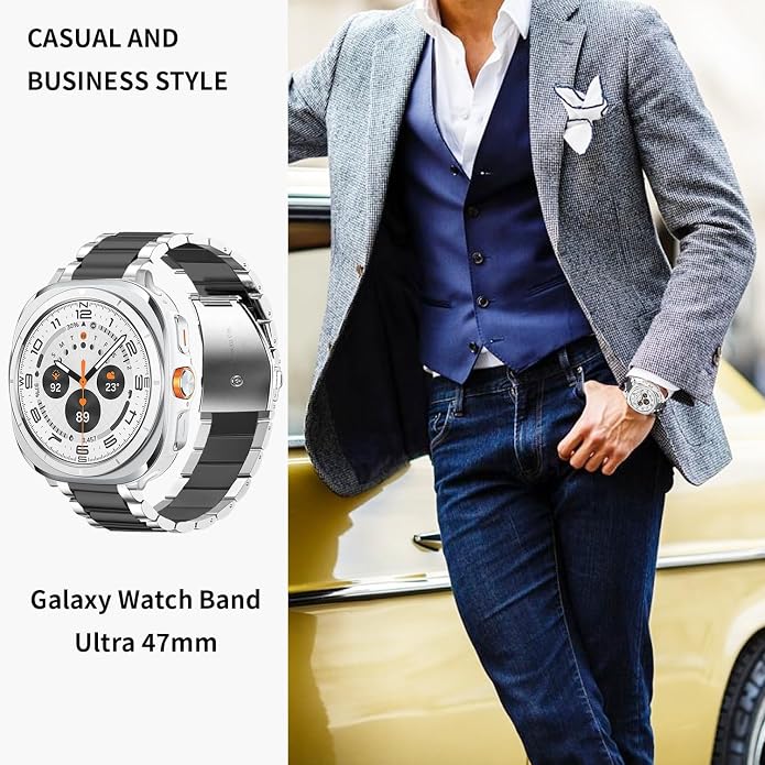 GOLDTOLUCK No Gap Stainless Steel Band Compatible with Samsung Galaxy Watch 8 7 6 5 4 Classic FE Pro Ultra 40mm 44mm 46mm 43mm 47mm 45mm 42mm Replacement Men Women Milanese Metal Elegant Casual