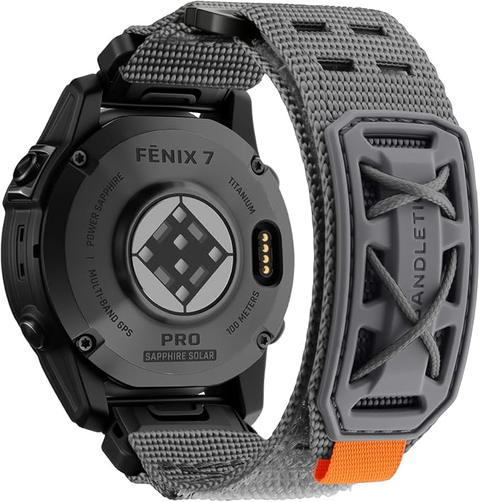 Bandletic Compatible with Garmin Epix Pro 2 Watch Band - 22mm Quick Fit Replacement Nylon Strap for Fenix 8 47mm 7 6 Pro/5 Plus/Instinct 3 E 45mm 2 /Forerunner 970/965/955/945/Approach S70/S62/S60