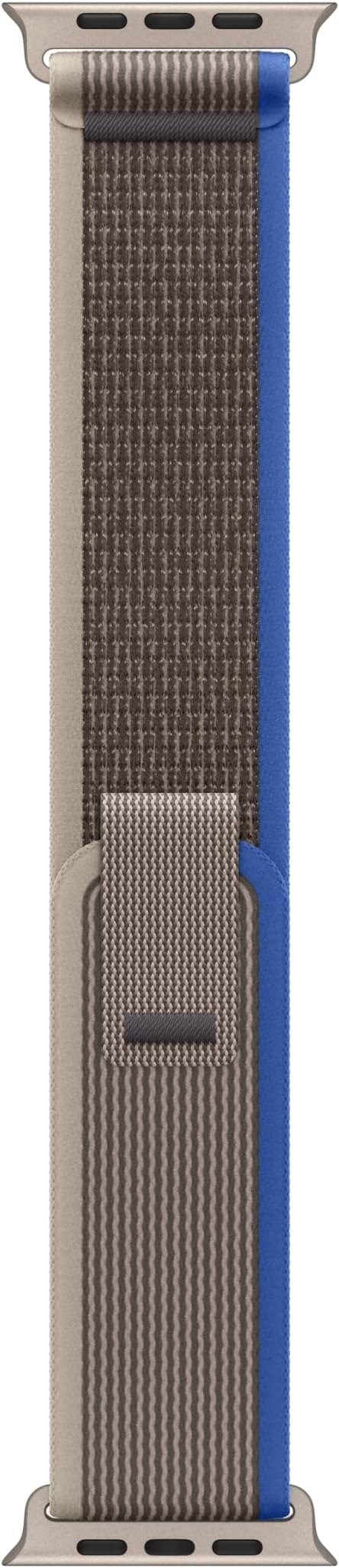 Apple Watch Band - Trail Loop (49mm) - Blue/Gray with Rugged Titanium Finish - S/M
