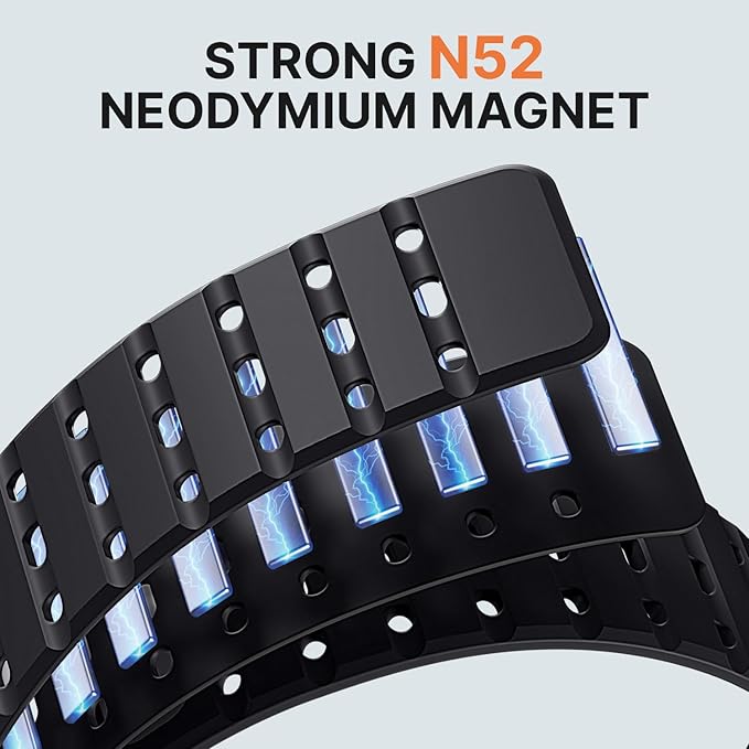Bandletic Magnetic Silicone Band Compatible with Samsung Galaxy Watch 8 40mm 44mm / Watch 8 Classic 46mm 2025, No Gap Soft Breathable Replacement Strap for Men Women, Black