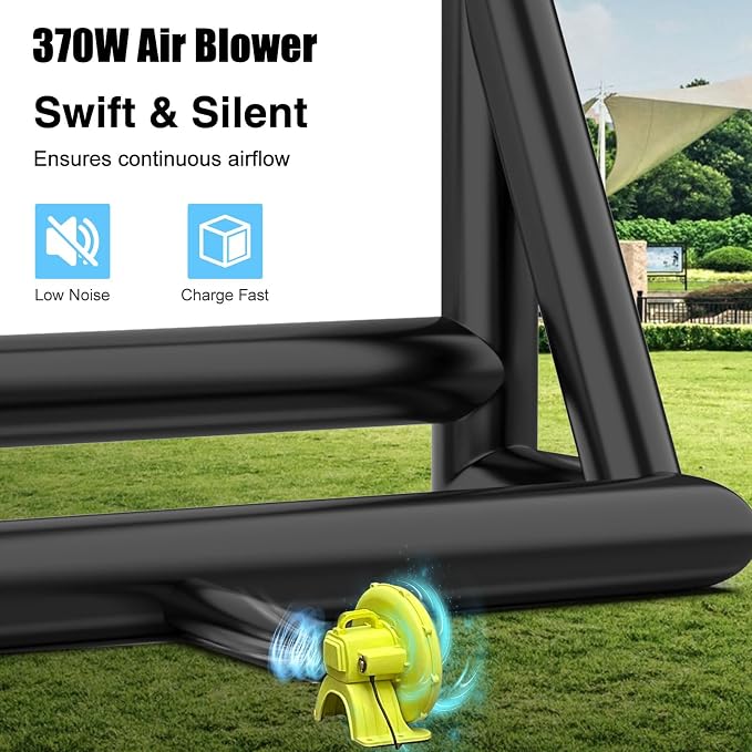 Estgora 24FT Inflatable Movie Screen, Inflatable Projector Screen for Outside, Blow Up Projector Screen with Air Blower,Front & Rear Projection Screens for Outdoor Movie Night Backyard Pool Party Fun