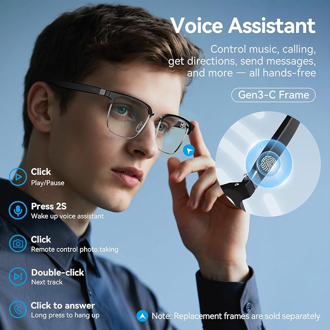 AI Translation Smart Glasses – 100+ Languages Real-Time Interpreter, Bluetooth 5.4 for Music & Calls, UV and Blue Light Blocking, Lightweight and Waterproof for Travel and Business Meetings