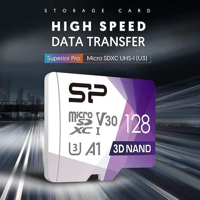 Silicon Power 2-Pack 128GB Micro SD Card U3 SDXC microsdxc High Speed MicroSD Memory Card with Adapter