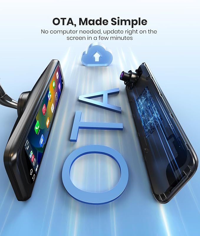 AUTO-VOX V6 OEM Rear View Mirror Camera Carplay: Upgrade 9.36" Touch Screen and Dual 2K Mirror Dash Cam with Front and Rear Cameras,Voice Control, Super Clear Night Vision for Car SUV Truck