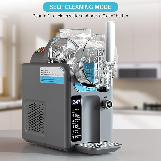 Ice Cream Machine Frozen Drink Maker, Slushie Machine for Home - Slushy Machine Maker No Ice Needed Self Cleaning, 5 Preset for Soft Serve Ice Cream, Slushie, Margarita, Frappés, Milkshake