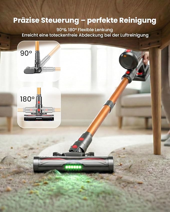 Cordless Vacuum Cleaner,600W 50KPA 70Mins Runtime for Home, Self-Standing Stick Vacuum with LED Display, Anti-Tangle, 8-in-1 Lightweight Vacuum for Pet Hair, Carpet, Hard Floor