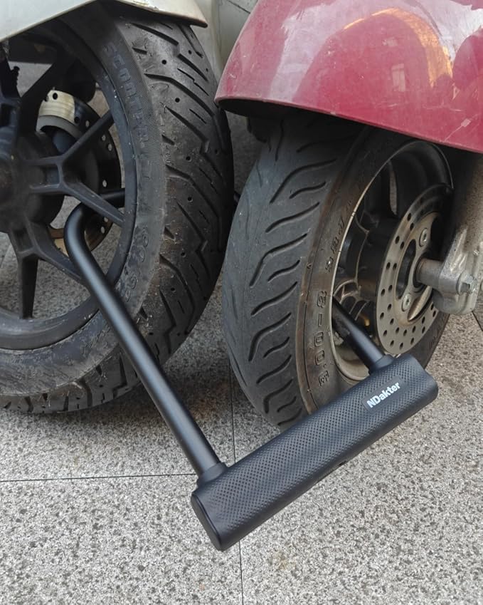 NDakter Large Bike Locks Heavy Duty Anti Theft, 18mm Thick, Motorcycle Wheel Lock with 3 Keys, for Ebike, Escooter, Fat-Tire and Dirt-Bike