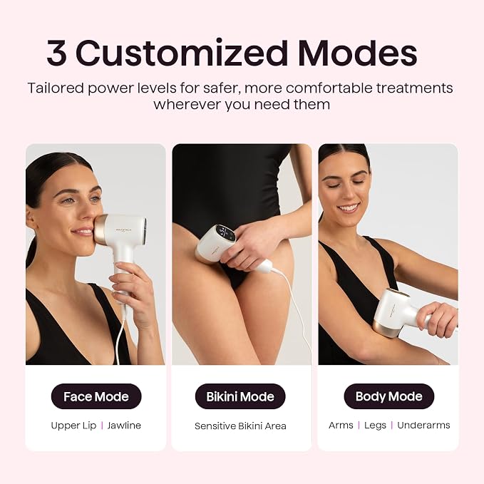 Wavytalk IPL Hair Removal Device, Bare It for Face Body Bikini – Long-Lasting Result & Painless,Full Body in 12 Mins with 24J Dual-Pulse & Ice Cooling, At-Home Use for Women and Men, Corded, White