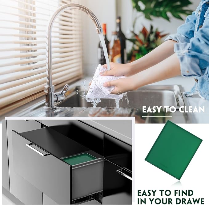 Thenshop 8 Pcs Silicone Dehydrator Sheets Trays with Edge and 10 Pcs Mesh Dehydrator Mats Non Stick Reusable Fruit Leather Trays Accessories for Liquid Making Food Fruit Meat Egg Vegetables(Green)