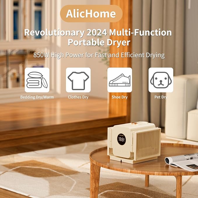 Y6 Plus Portable Clothes Dryer, 850W Travel Mini Dryer for Clothes, Foldable Portable Dryer Machine for Apartments RV Home, Small Compact Electric Dryers for Clothes Underwear Baby Socks