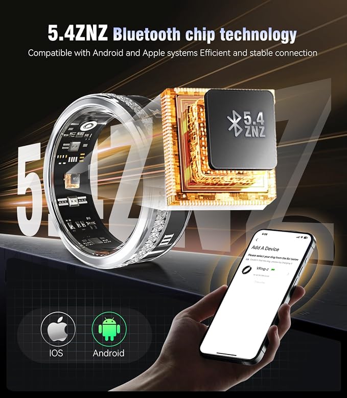 10 Gen Diamond Smart Ring and Wireless Charging Case【Industry Ranking No.1 – 0 Measurement Error】 2026 Smart Ring for Women & Men for Sleep Tracking Wearable Device,Fitness Ring 11#