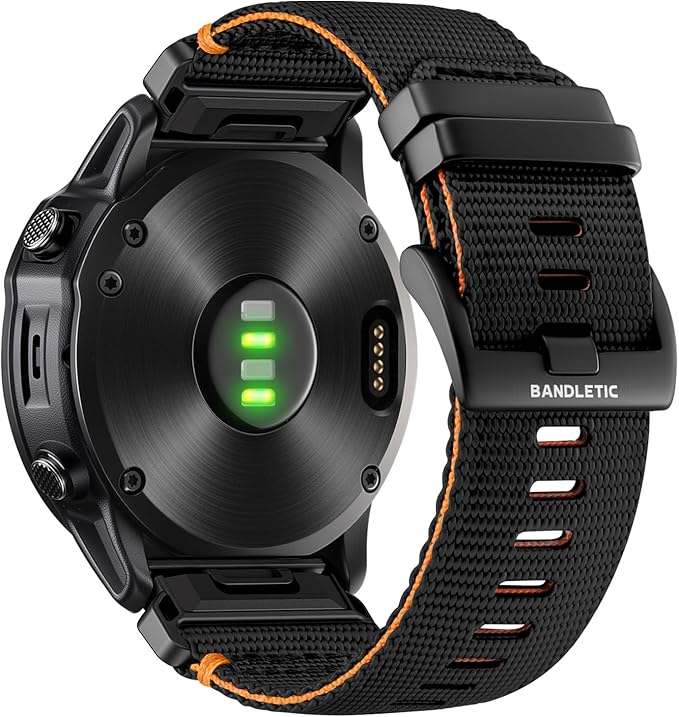 Bandletic Compatible with Garmin Fenix 8 51mm 7X 6X 5X Watch Band - 26mm Quick Fit Rugged Nylon Replacement Strap for Fenix 7X 6X Pro/5X Plus/3 HR/Instinct 2X 3 50mm /Enduro/Quatix/Tactix/Epix Pro
